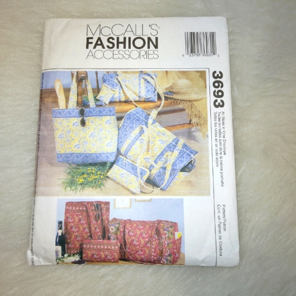 McCall's 3693 Bags in 5 styles